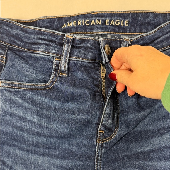 American Eagle Outfitters High Rise Jegging Dark Wash 4 Short - Picture 6 of 13